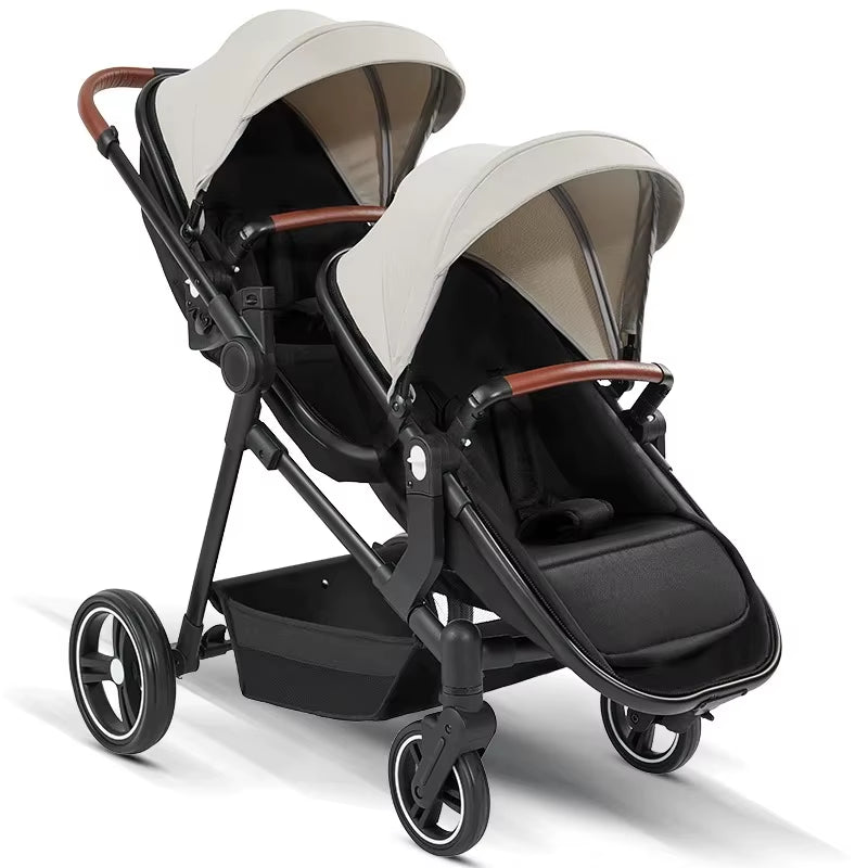 Newest Luxury Twin Baby Stroller, Poussette Double Baby Stroller,High Quality Twin Baby Stroller with 1 Year Warranty
