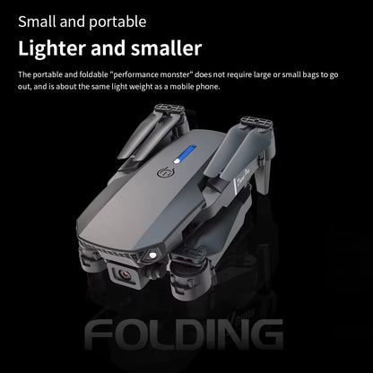 Professional Drone E88 4K Wide-Angle HD Camera Wifi Fpv Height Hold Foldable RC Quadrotor Helicopter Camera-Free Children'S Toys