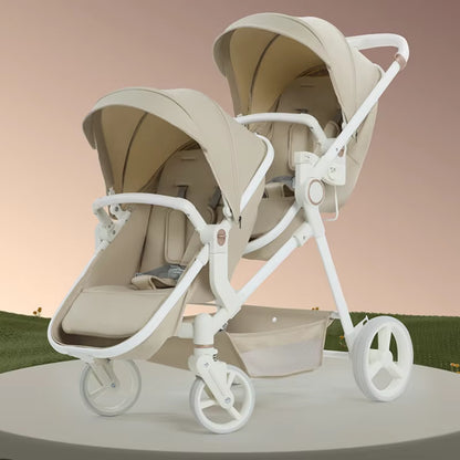 Newest Luxury Twin Baby Stroller, Poussette Double Baby Stroller,High Quality Twin Baby Stroller with 1 Year Warranty