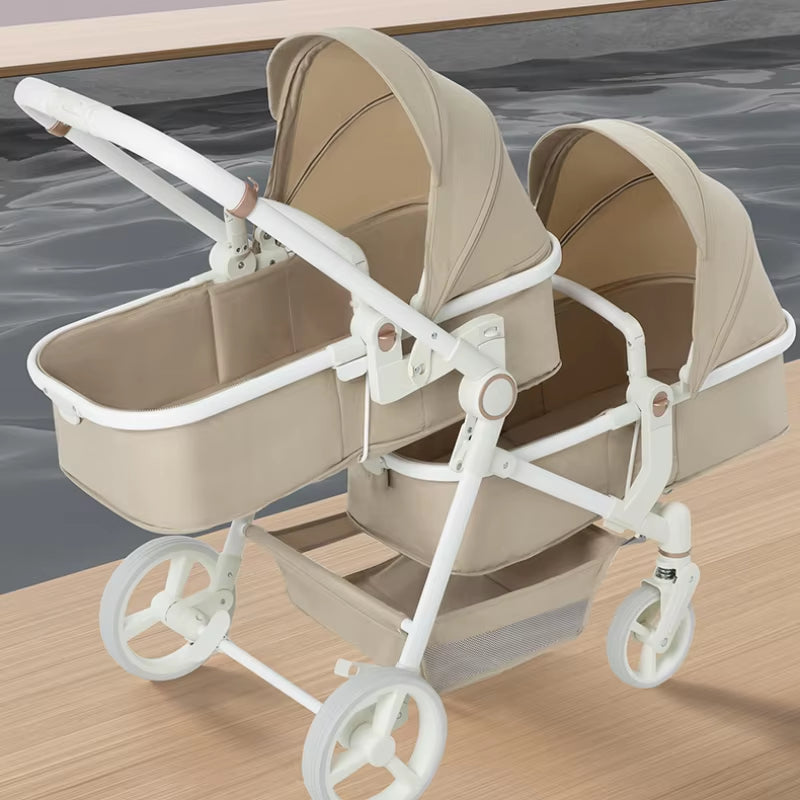 Newest Luxury Twin Baby Stroller, Poussette Double Baby Stroller,High Quality Twin Baby Stroller with 1 Year Warranty