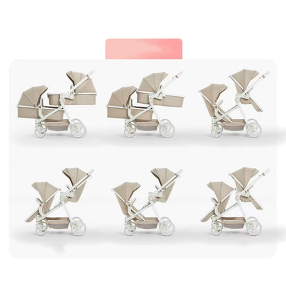 Newest Luxury Twin Baby Stroller, Poussette Double Baby Stroller,High Quality Twin Baby Stroller with 1 Year Warranty