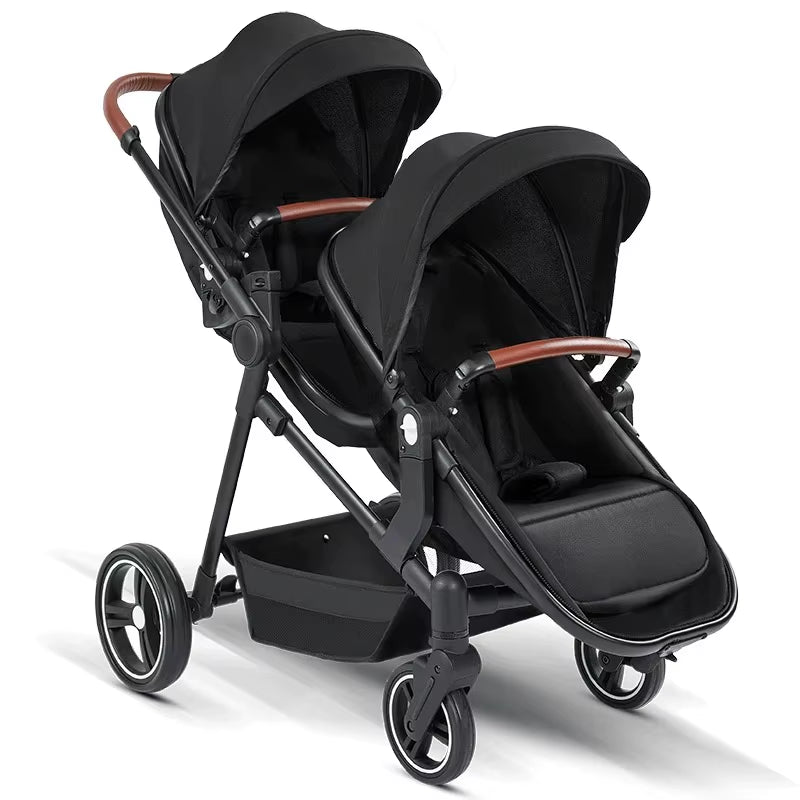 Newest Luxury Twin Baby Stroller, Poussette Double Baby Stroller,High Quality Twin Baby Stroller with 1 Year Warranty