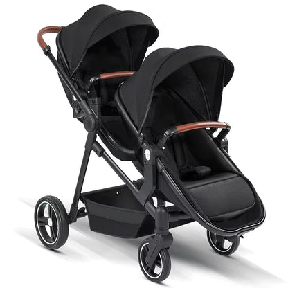 Newest Luxury Twin Baby Stroller, Poussette Double Baby Stroller,High Quality Twin Baby Stroller with 1 Year Warranty